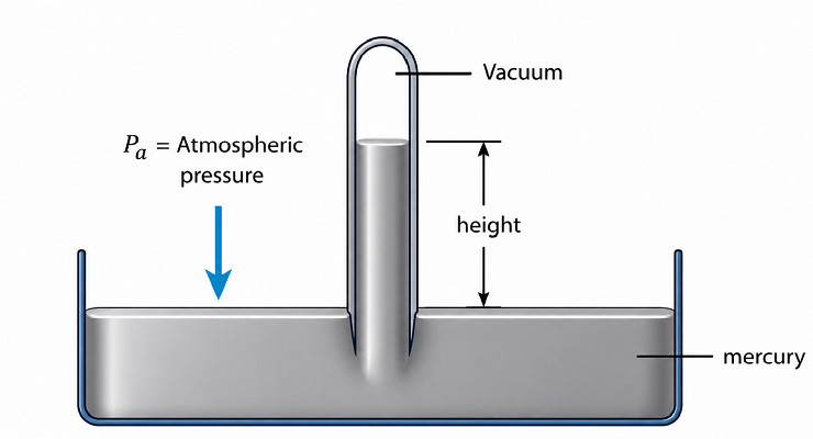 A mercury barometer shown in the figure 